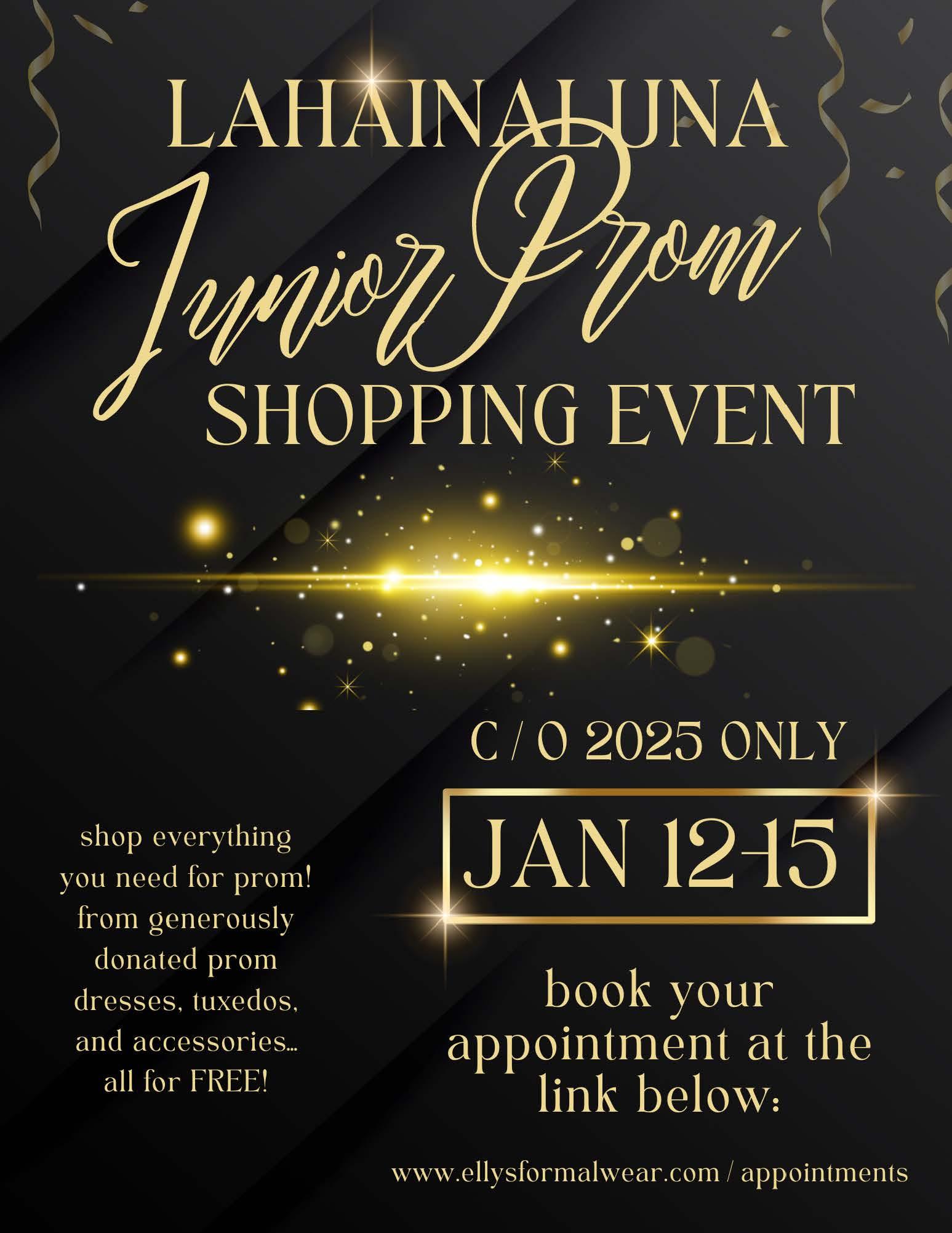 2024 Lahainaluna Junior Prom Shopping Event